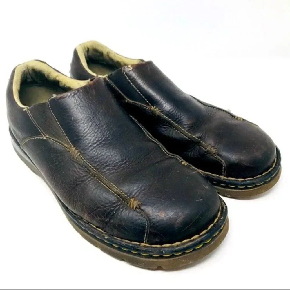 Dr Martens vintage brown leather slide on loafers 11 M